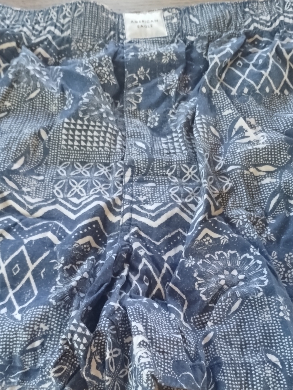 American Eagle Outfitters Navy and White Floral Patchwork Cotton Shorts